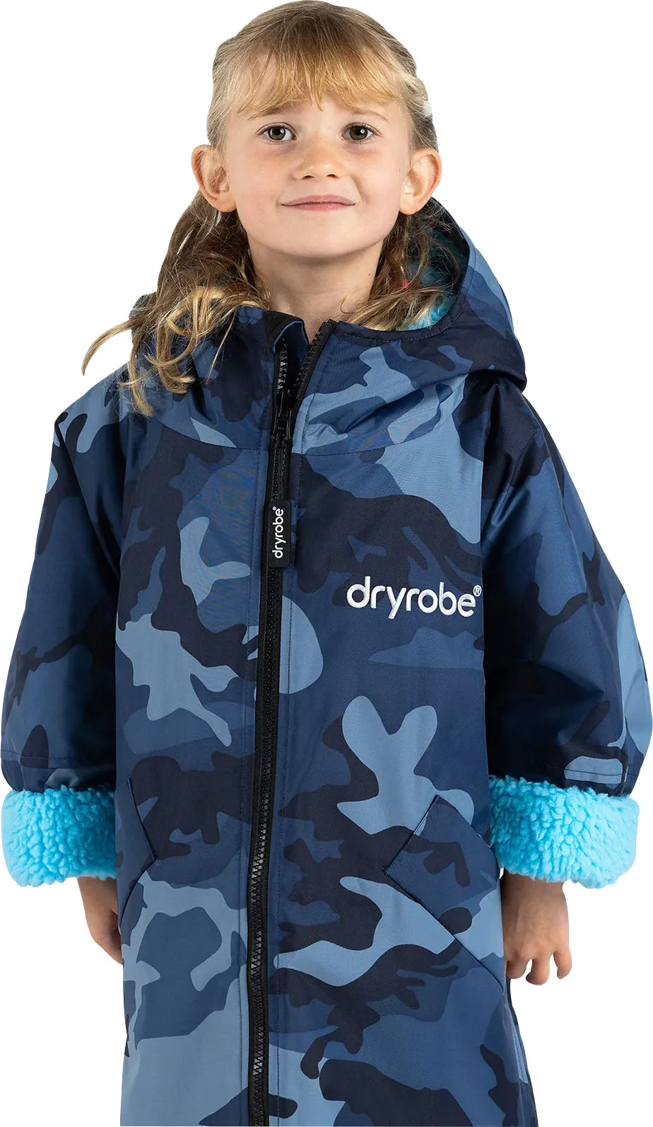 Clothing Dryrobe Dressing gown Dryrobe Advance Long Sleeve Junior Changing Robe - Blue Camo