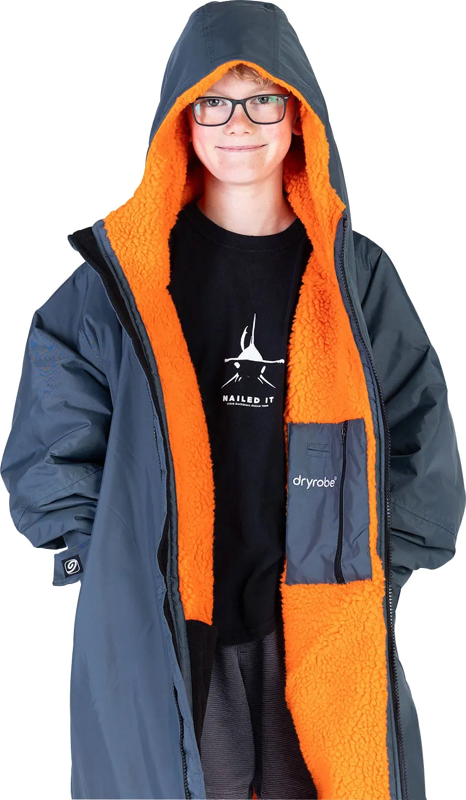 Clothing Dryrobe Dressing gown Dryrobe Advance Long Sleeve Junior Changing Robe - Grey