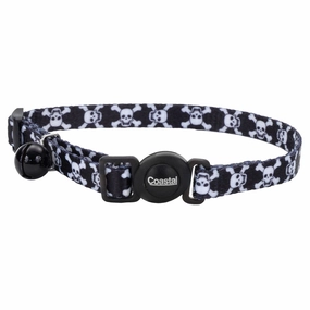 Coastal Safe Cat Adjustable Fashion Breakaway Collar for Cats Black Skulls