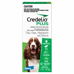 Credelio Plus - Chewable Tablets for Large Dogs (11-22kg) (6pk)