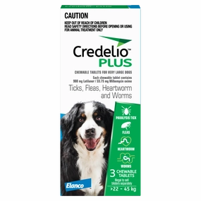 Credelio Plus - Chewable Tablets for X-Large Dogs (22-45kg) (3pk)