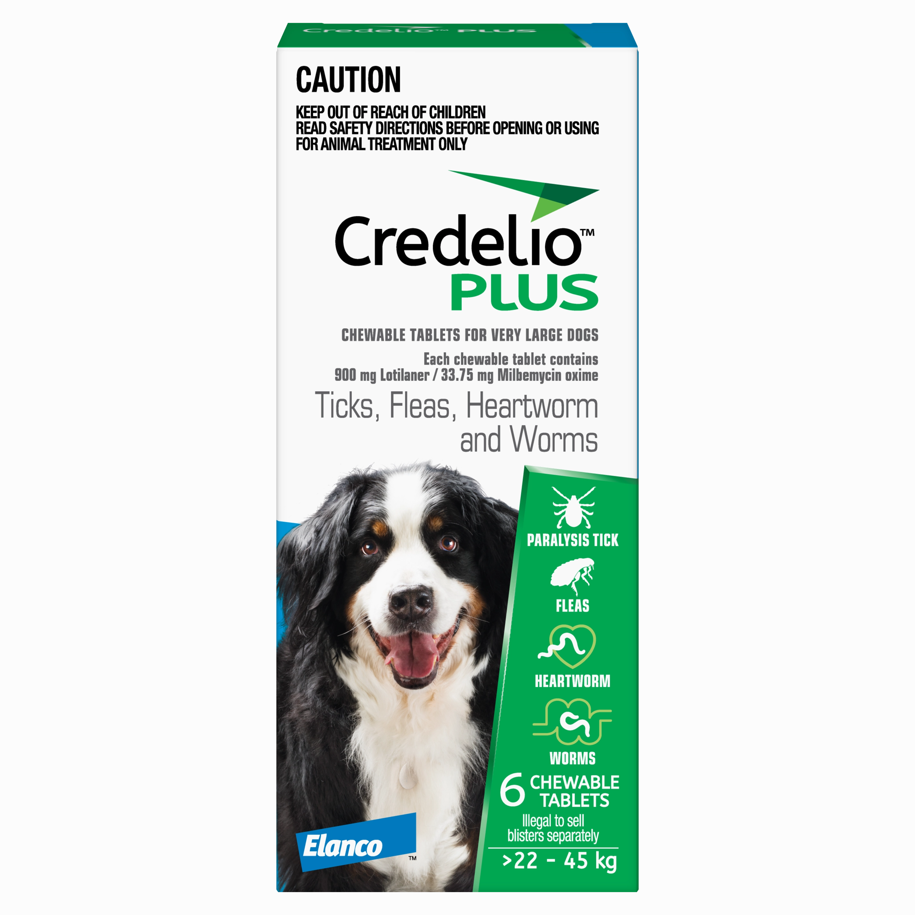 Credelio Plus - Chewable Tablets for X-Large Dogs (22-45kg) (6pk)