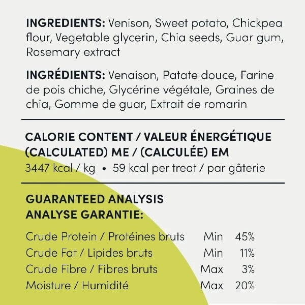 Crumps' naturals Venison Chia Jerky Dog Treats