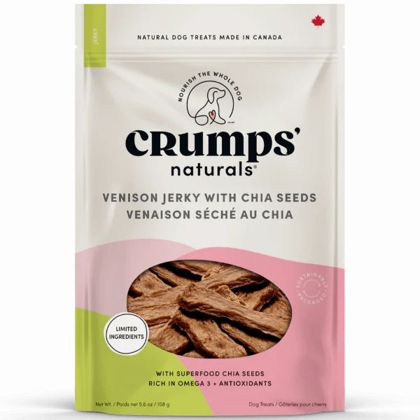 Crumps' naturals Venison Chia Jerky Dog Treats