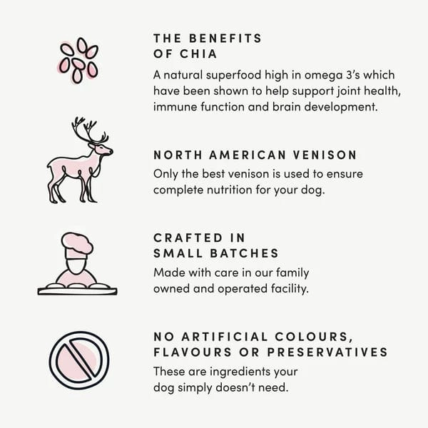 Crumps' naturals Venison Chia Jerky Dog Treats