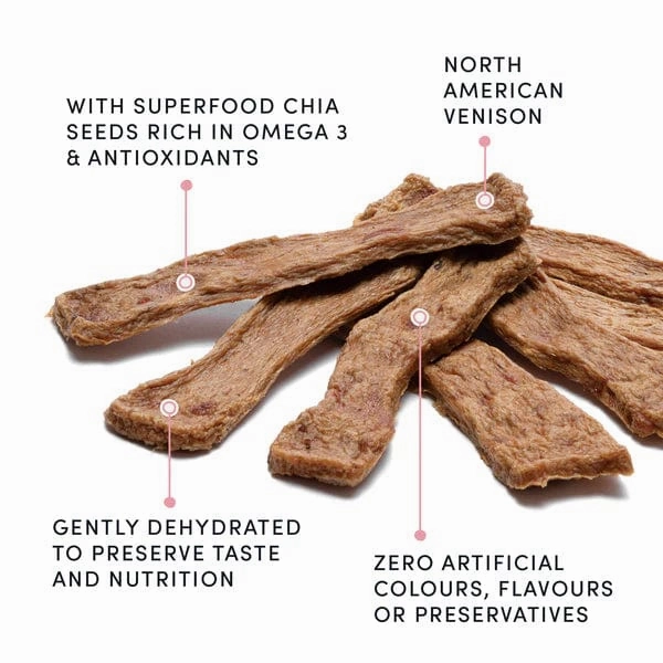 Crumps' naturals Venison Chia Jerky Dog Treats