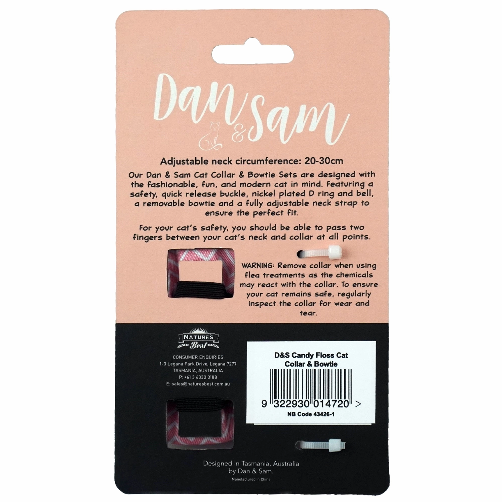 Dan & Sam - Cat Collar & Bowtie (Candy Floss)