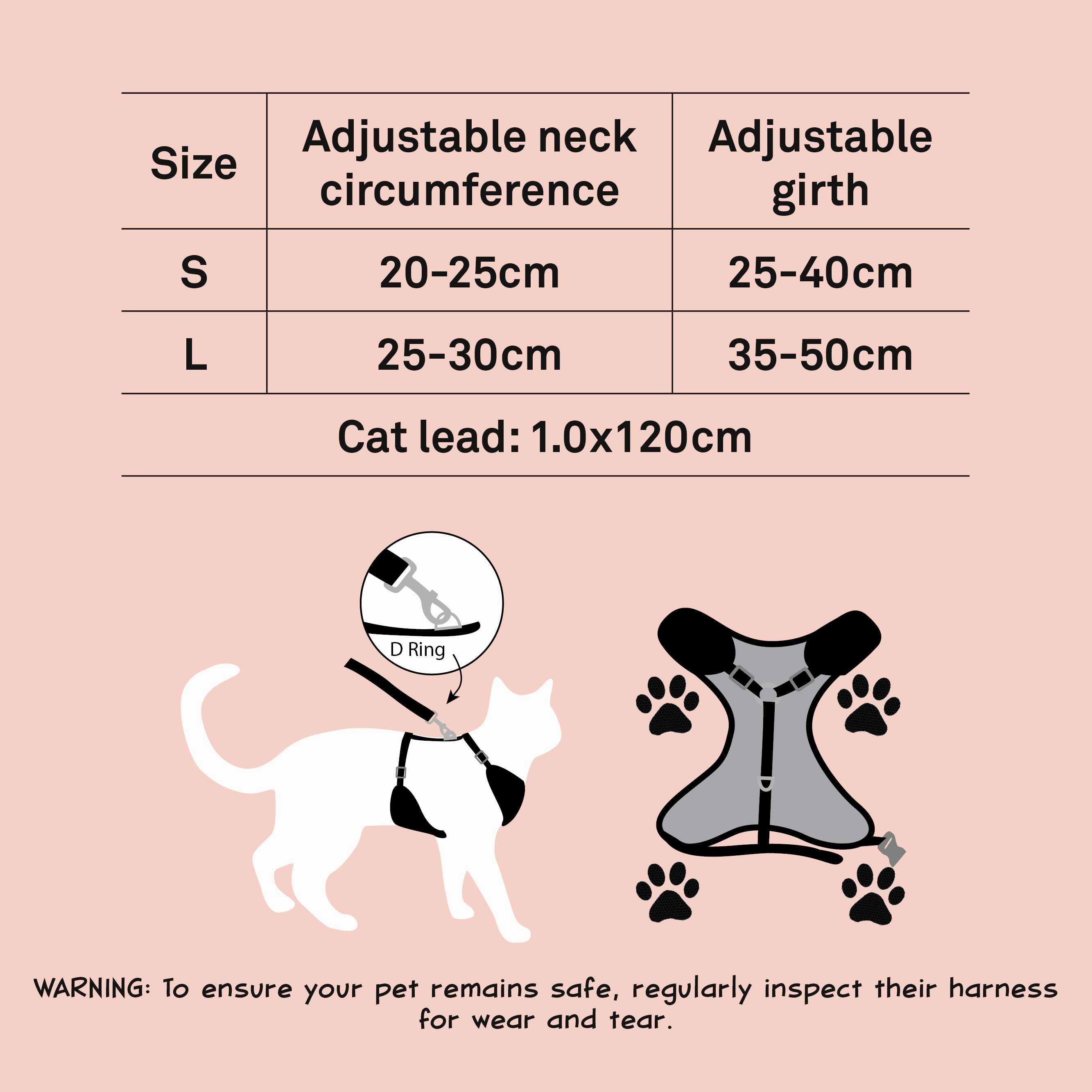 Dan & Sam - Cat Step-in Harness & Lead (Disco Party) - Large