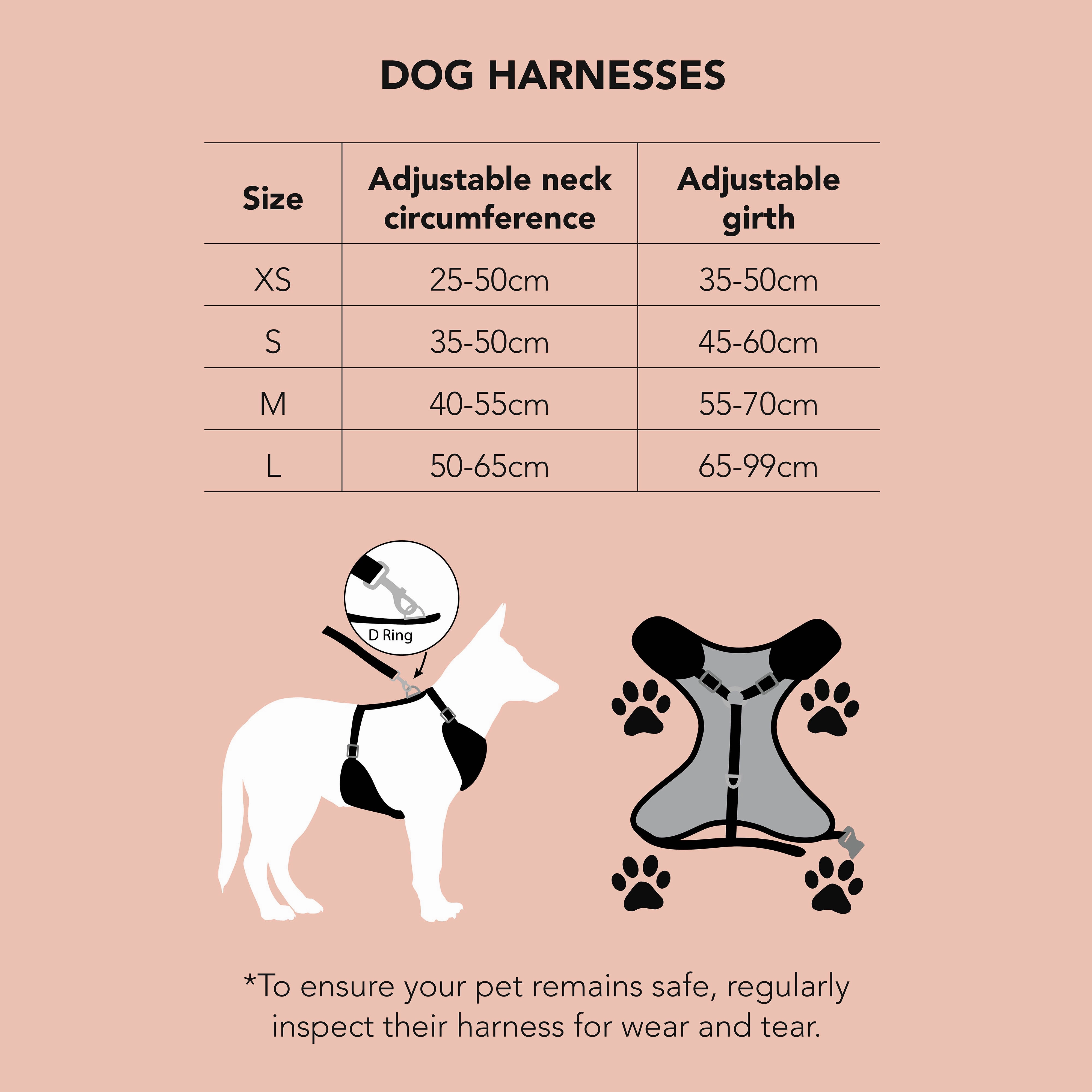 Dan & Sam - Dog Harness (Christmas Wishes) - Large