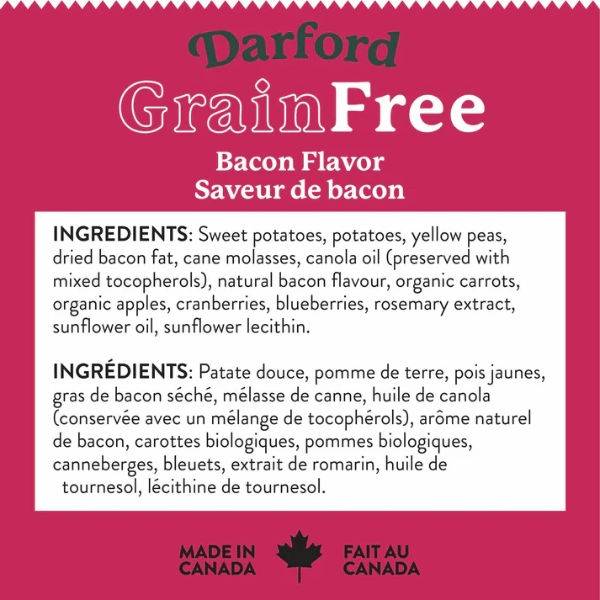 Darford Grain Free Bacon Recipe Oven-Baked Dog Treats