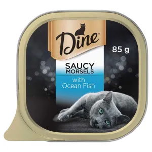 Dine Cat Food Tray Saucy Morsels with Ocean Fish