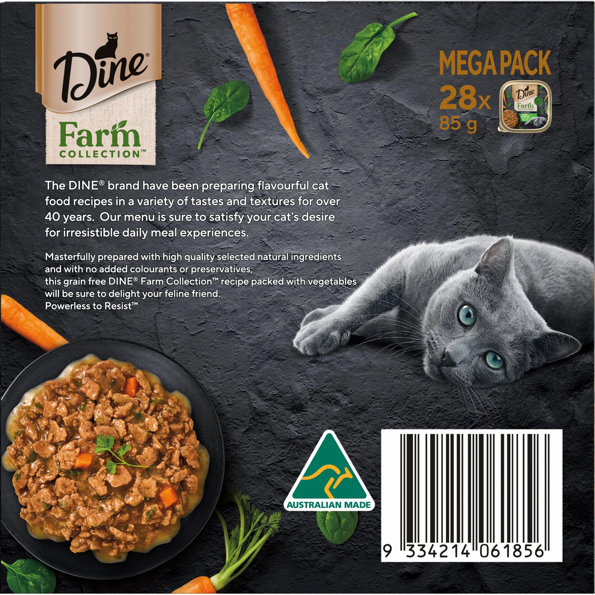DINE - Farmers Collection Chicken with Carrot & Spinach Cat Wet Food (85g x 28pk)