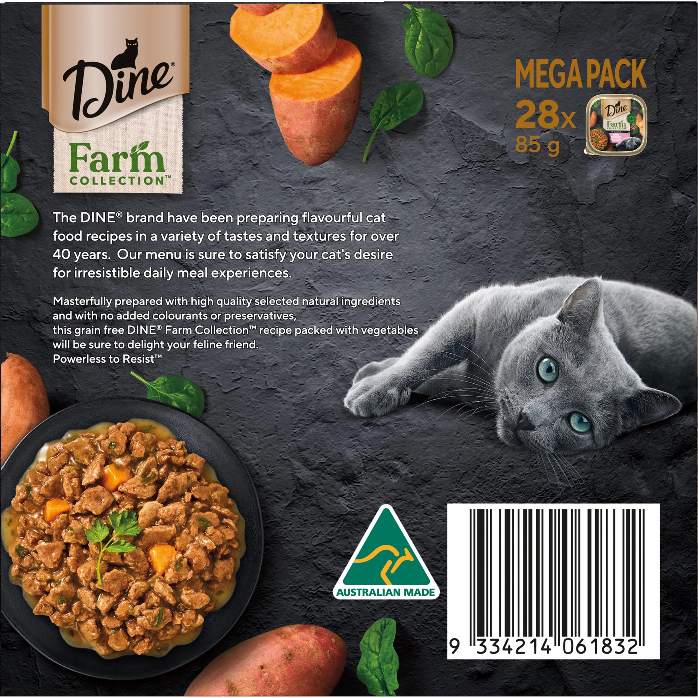 DINE - Farmers Collection Salmon with Sweet Potato & Spinach Cat Wet Food (85g x 28pk)