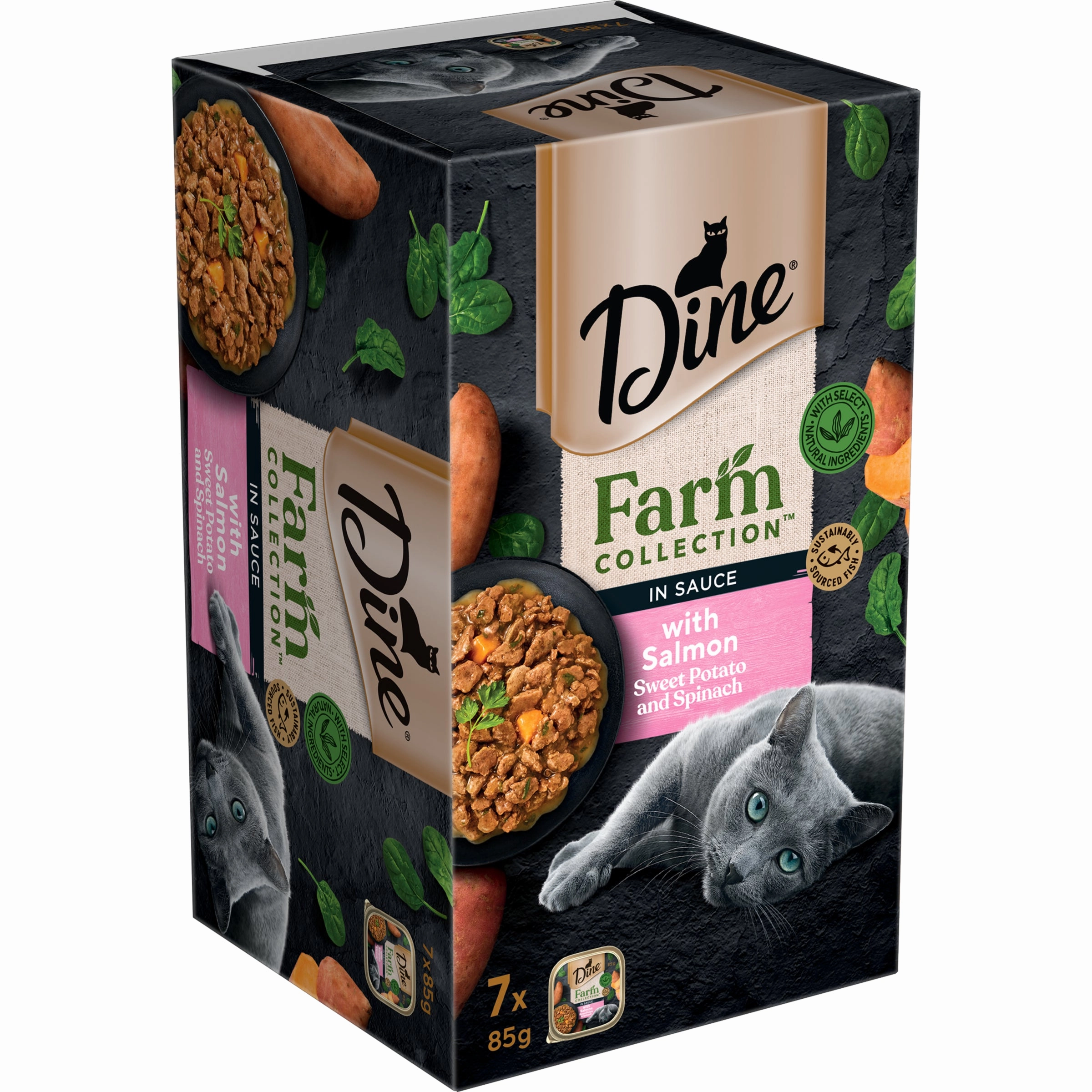 DINE - Farmers Collection Salmon with Sweet Potato & Spinach Cat Wet Food (85g x 7pk)