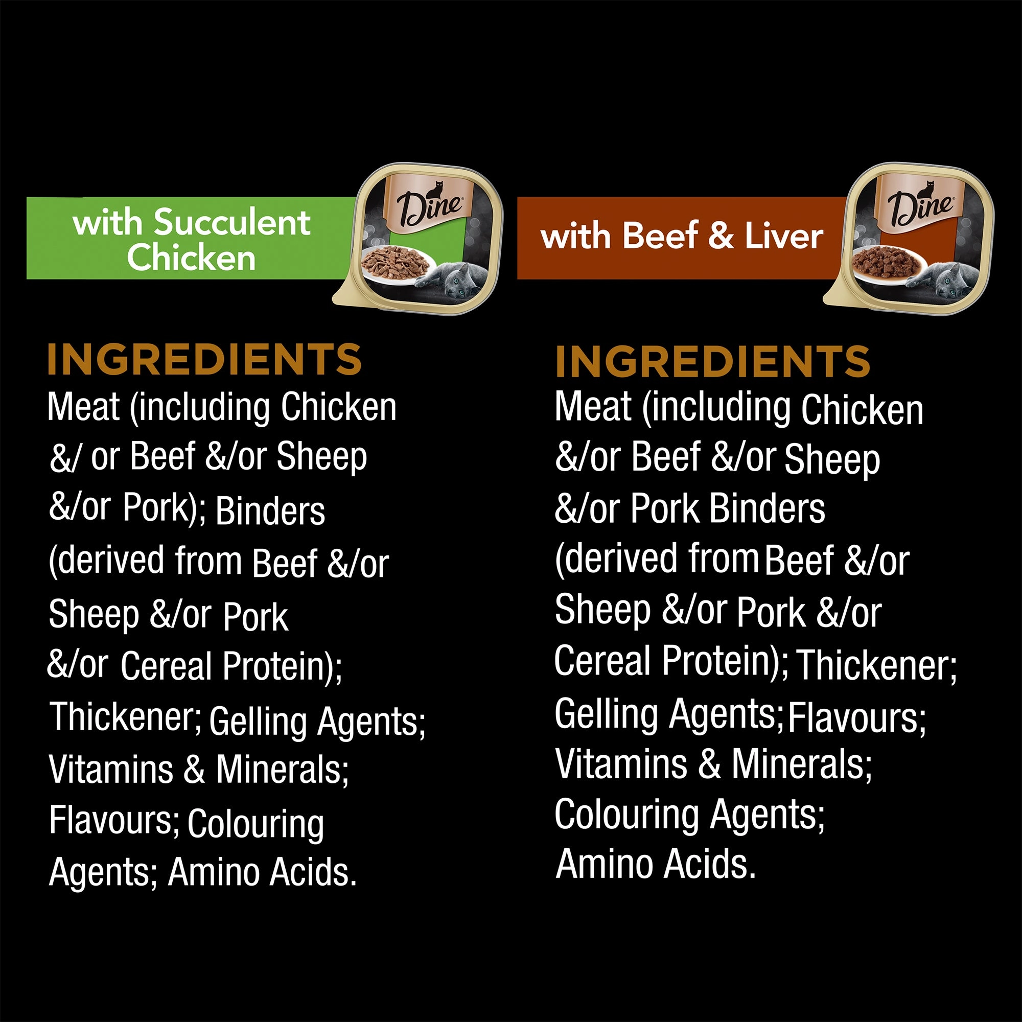 DINE - Multipack Chicken, Beef & Liver Cat Wet Food (85g x 28pk)