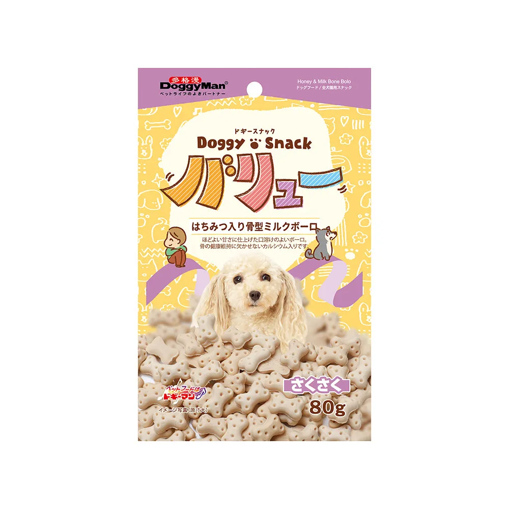 DoggyMan Doggy Snack Honey & Milk Bone Bolo 80g