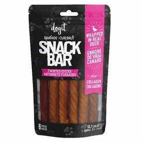 Dogit Snack Bar Duck-Wrapped Beefhide & Collagen Twisted Sticks