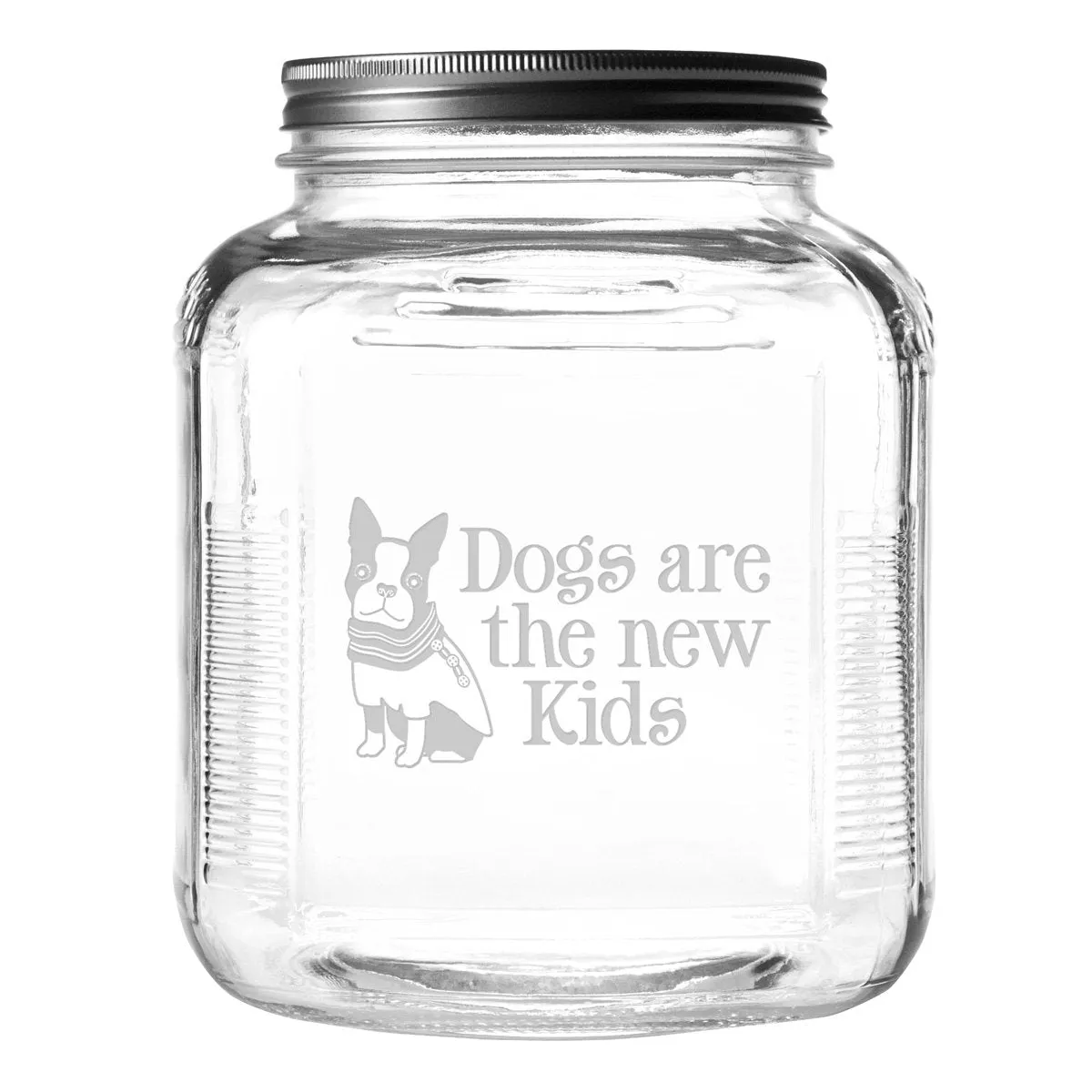 Dogs Are The New Kids Dog Treat Jar With Brushed Lid