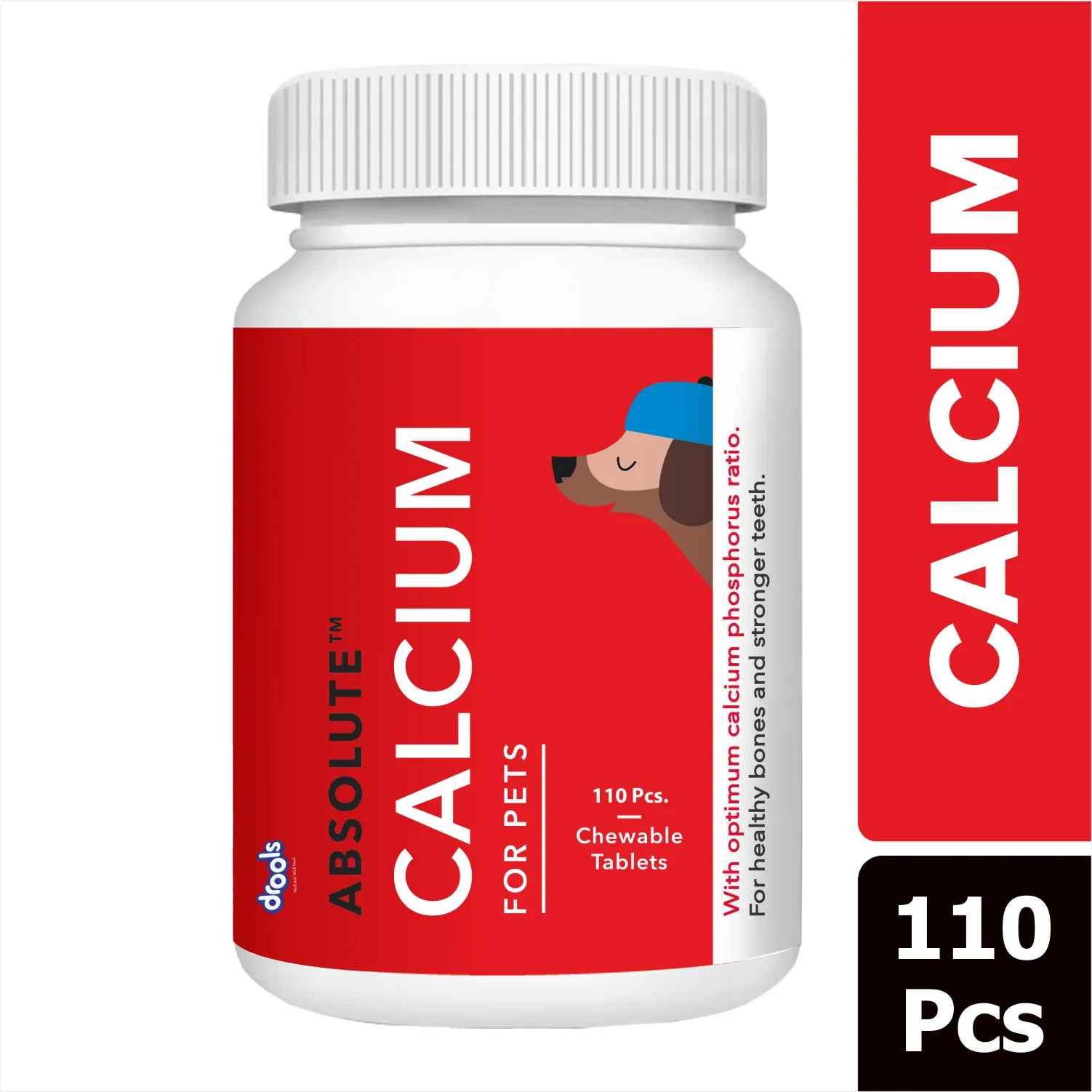 Drools Absolute Calcium, Vitamin and Skin & Coat Dog Supplement Tablets Combo
