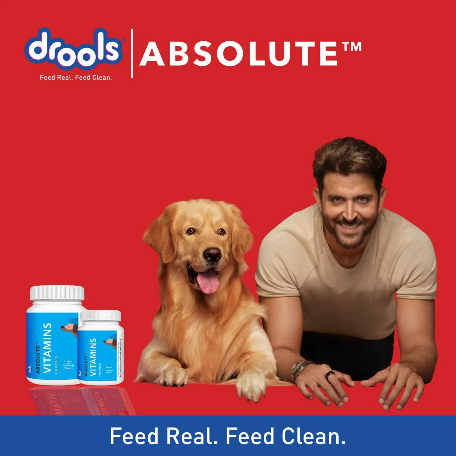 Drools Absolute Calcium, Vitamin and Skin & Coat Dog Supplement Tablets Combo