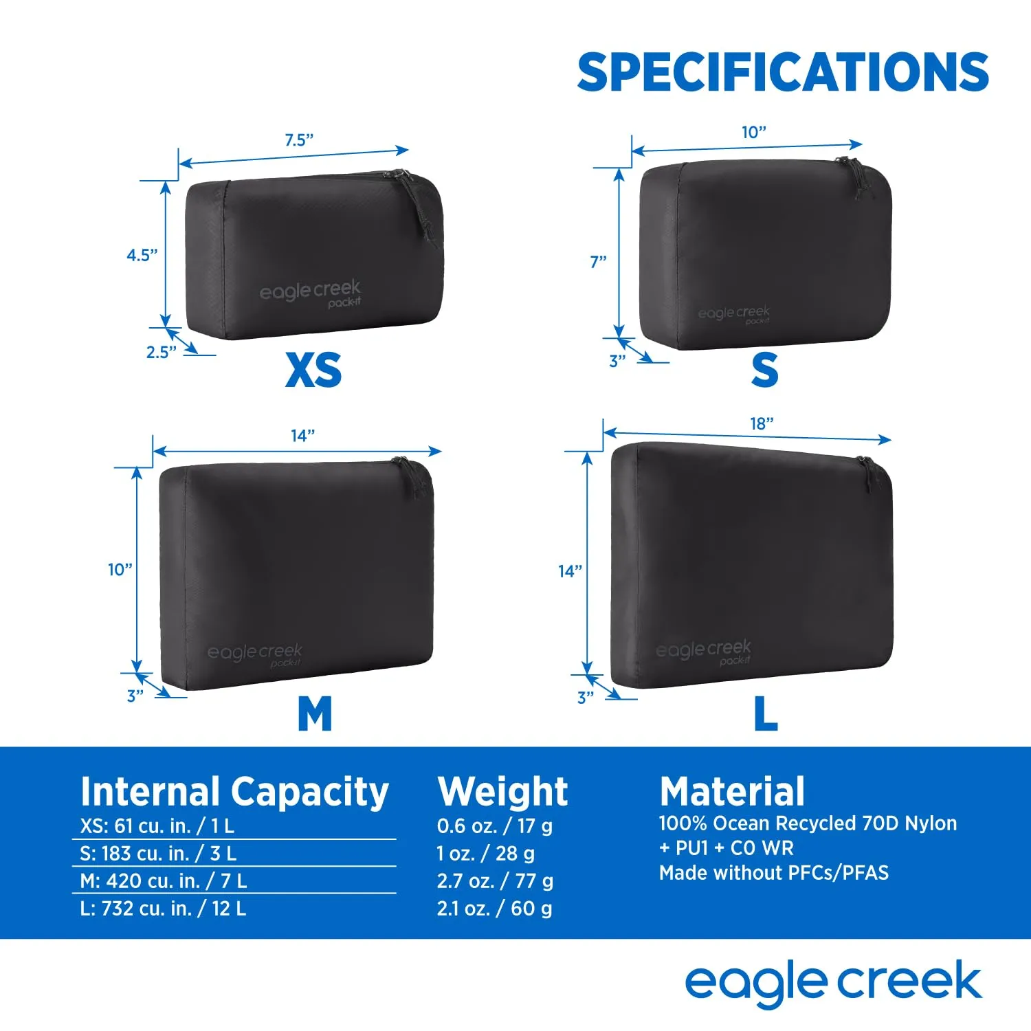Eagle Creek Pack-It Isolate Cube, Large Bags Eagle-Creek