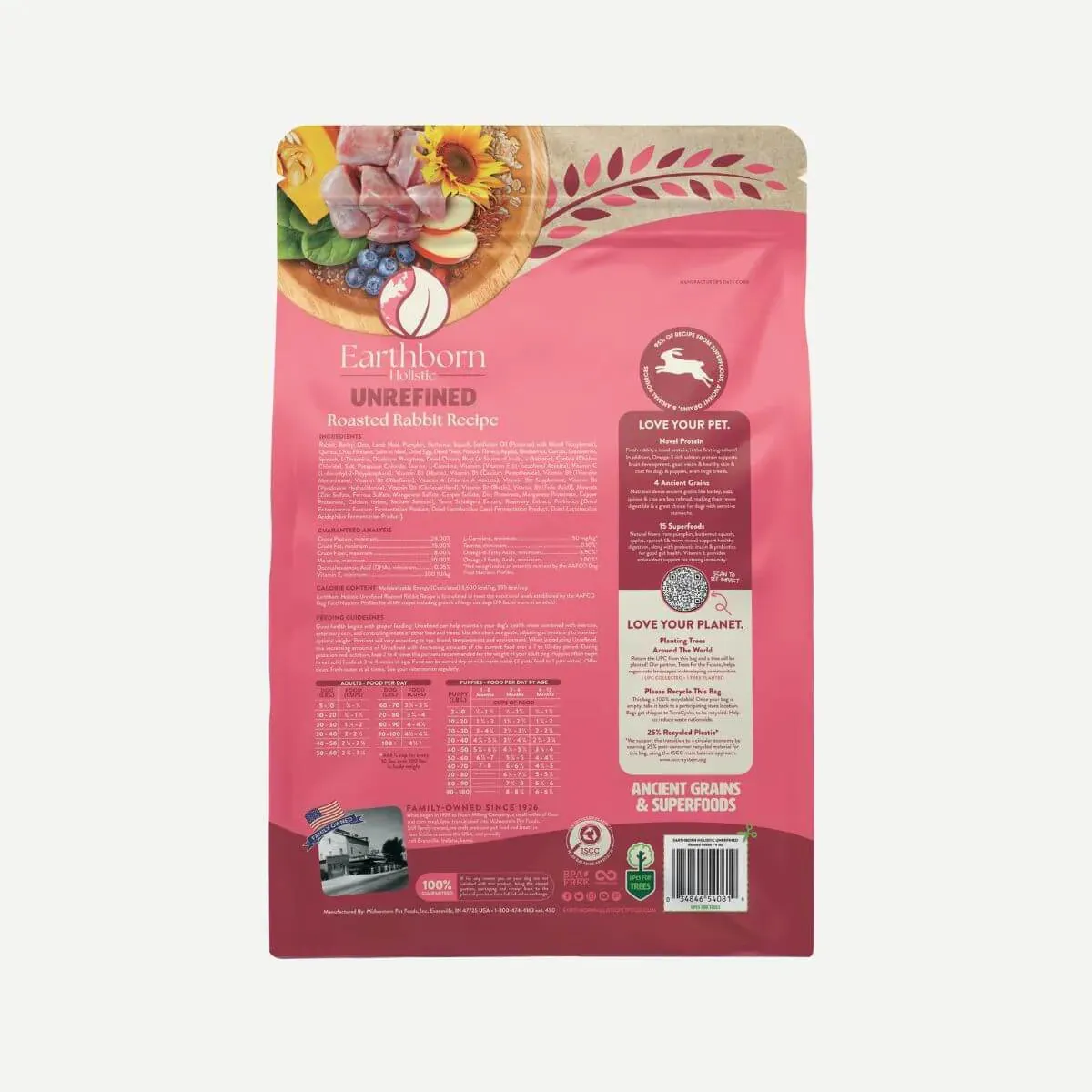Earthborn Holistic Unrefined Roasted Rabbit with Ancient Grains & Superfoods Dry Dog Food