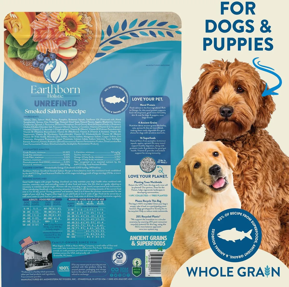 Earthborn Holistic Unrefined Smoked Salmon with Ancient Grains & Superfoods Dry Dog Food