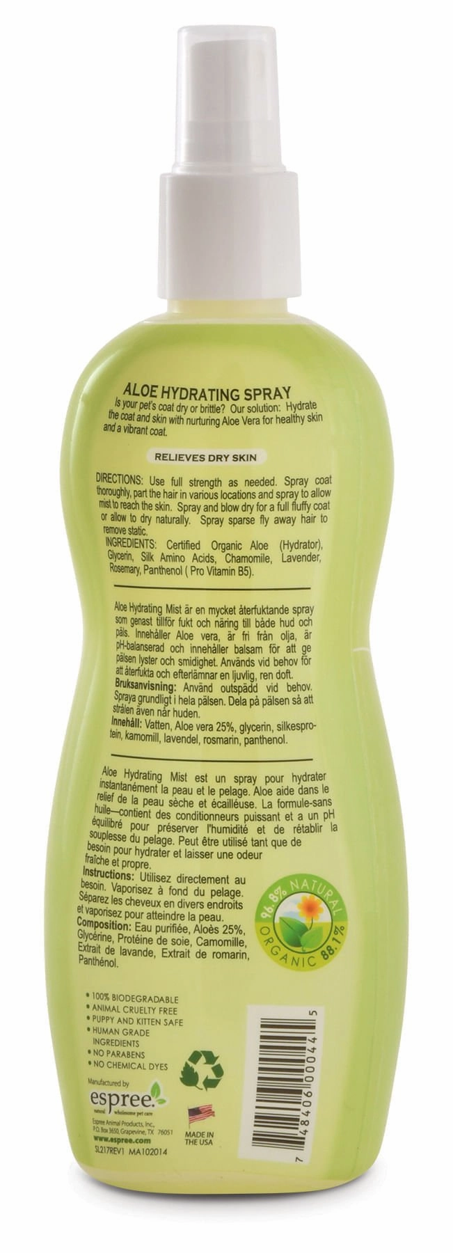 Espree Natural Aloe Hydrating Spray, 12 oz