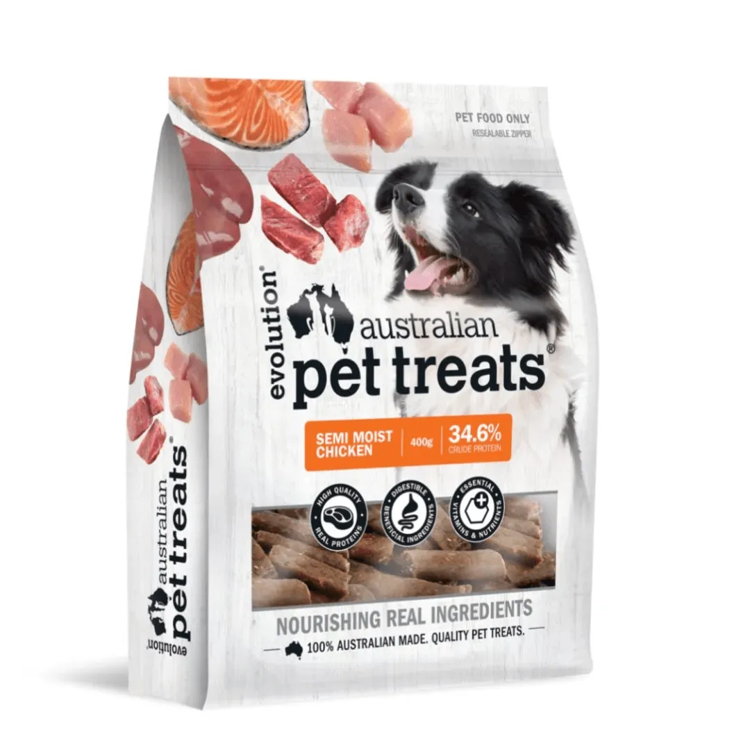 Evolution Australian Pet Treats Chicken Jerky Semi Moist Dog Treat