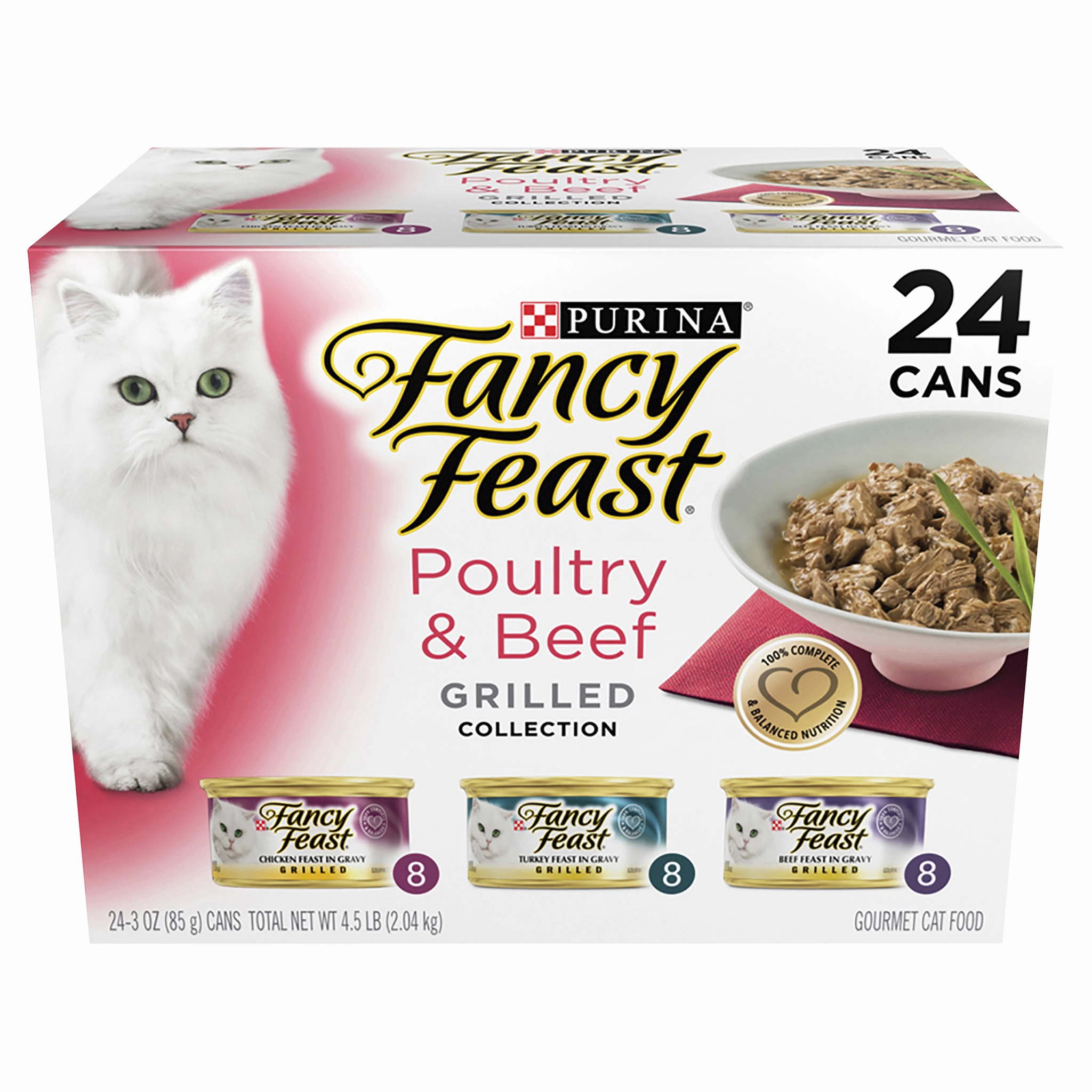 FANCY FEAST - Adult Classic Poultry & Beef Grilled Collection Wet Cat Food (85g x 24pk)