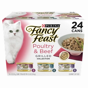 FANCY FEAST - Adult Classic Poultry & Beef Grilled Collection Wet Cat Food (85g x 24pk)
