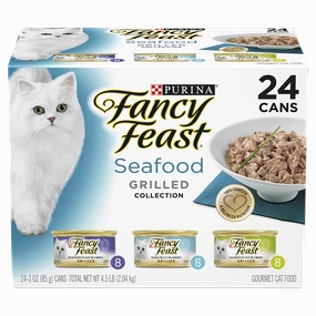 FANCY FEAST - Adult Classic Seafood Grilled Collection Wet Cat Food (85g x 24pk)