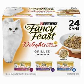 FANCY FEAST - Adult Delights With Cheddar Grilled Collection Wet Cat Food (85g x 24pk)