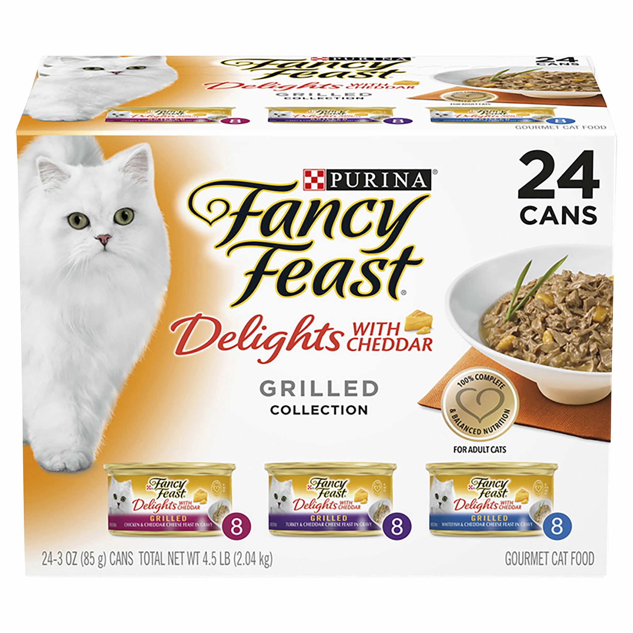 FANCY FEAST - Adult Delights With Cheddar Grilled Collection Wet Cat Food (85g x 24pk)