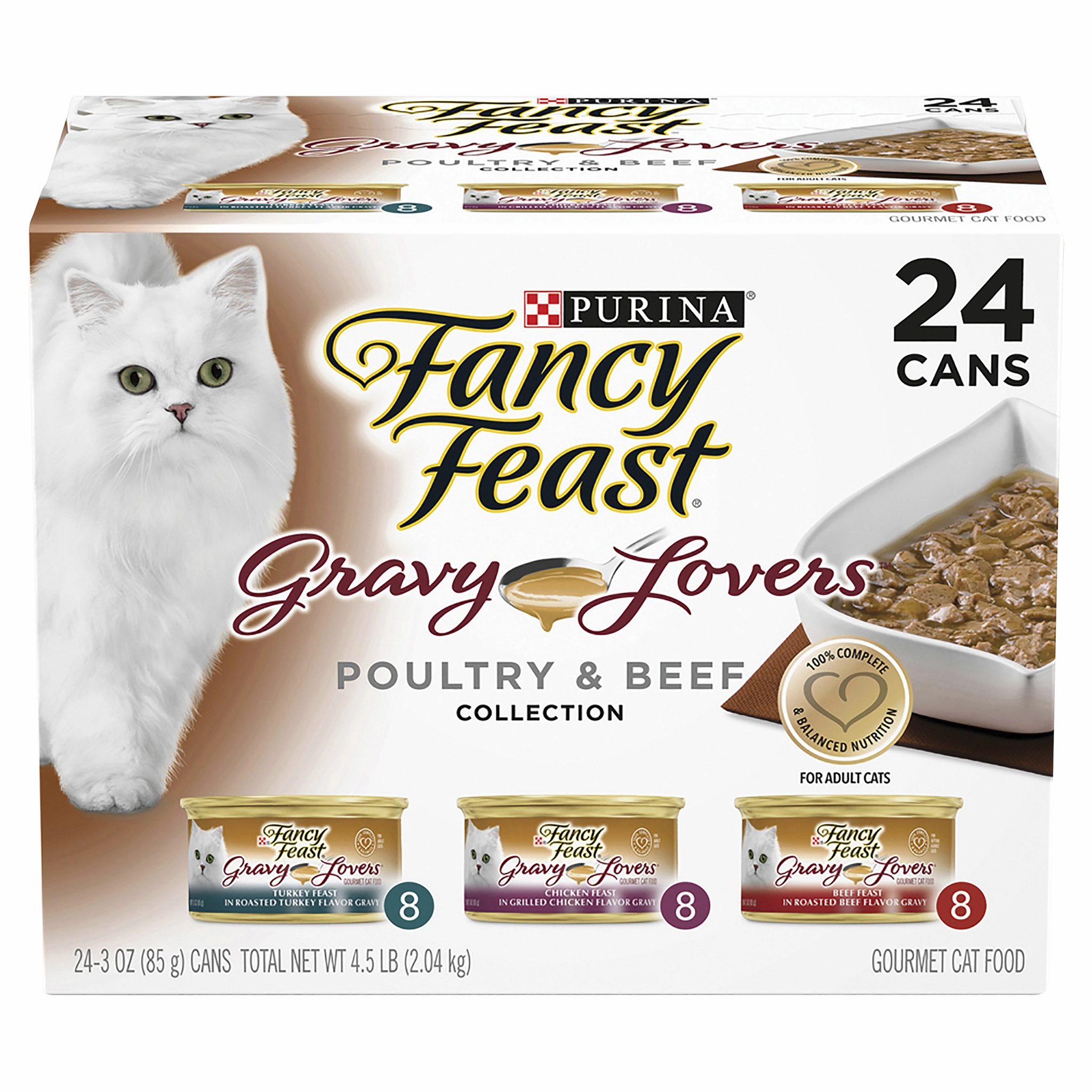 FANCY FEAST - Adult Gravy Lovers Poultry & Beef Collection Wet Cat Food (85g x 24pk)