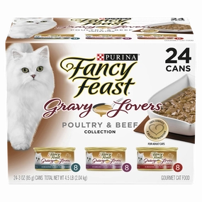FANCY FEAST - Adult Gravy Lovers Poultry & Beef Collection Wet Cat Food (85g x 24pk)