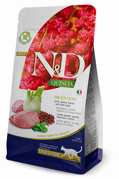 Farmina N&D Quinoa Digestion Lamb, Quinoa, Fennel and Mint Dry Cat Food