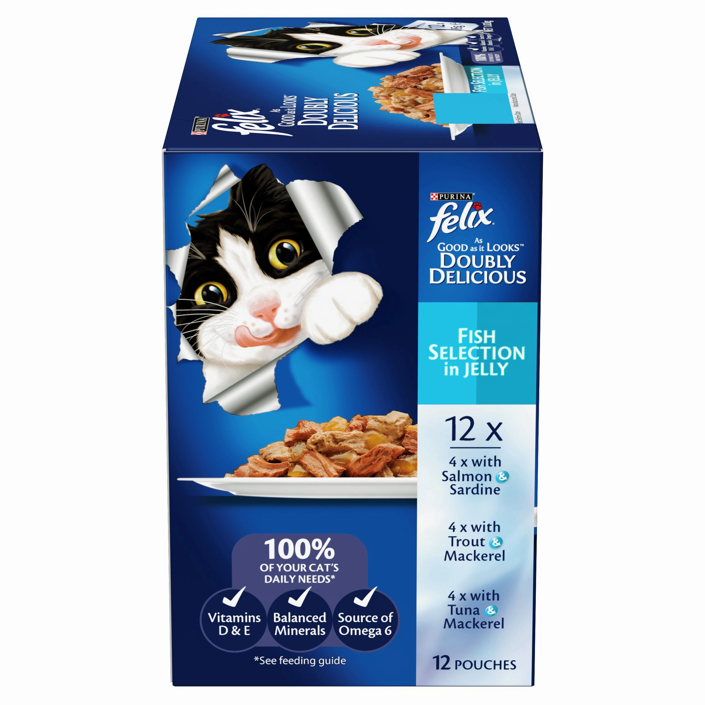 FELIX - Adult Doubly Delicious Fish Selection in Jelly Wet Cat Food (85g x 12pk)