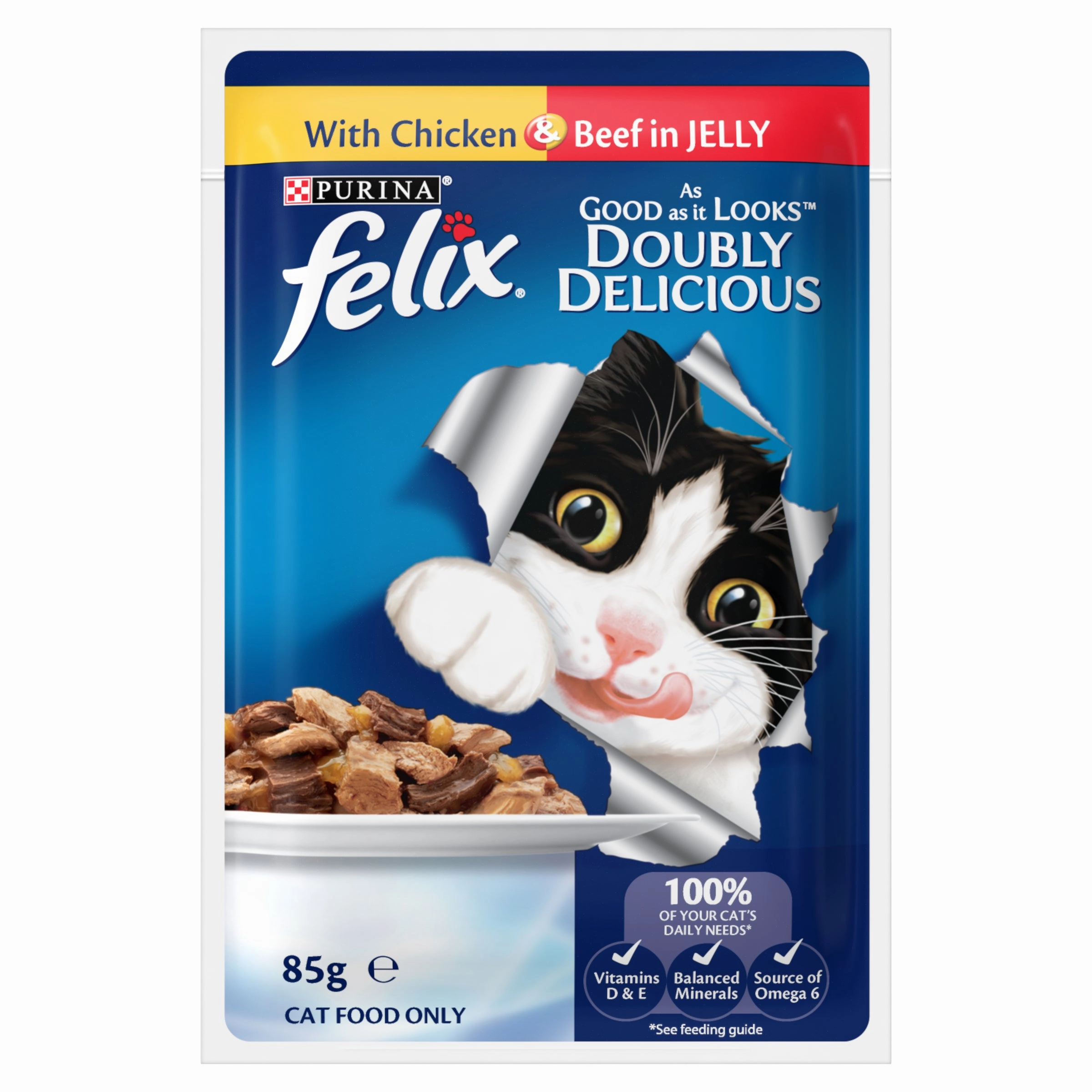FELIX - Adult Doubly Delicious Meat Selection in Jelly Wet Cat Food (85g x 12pk)