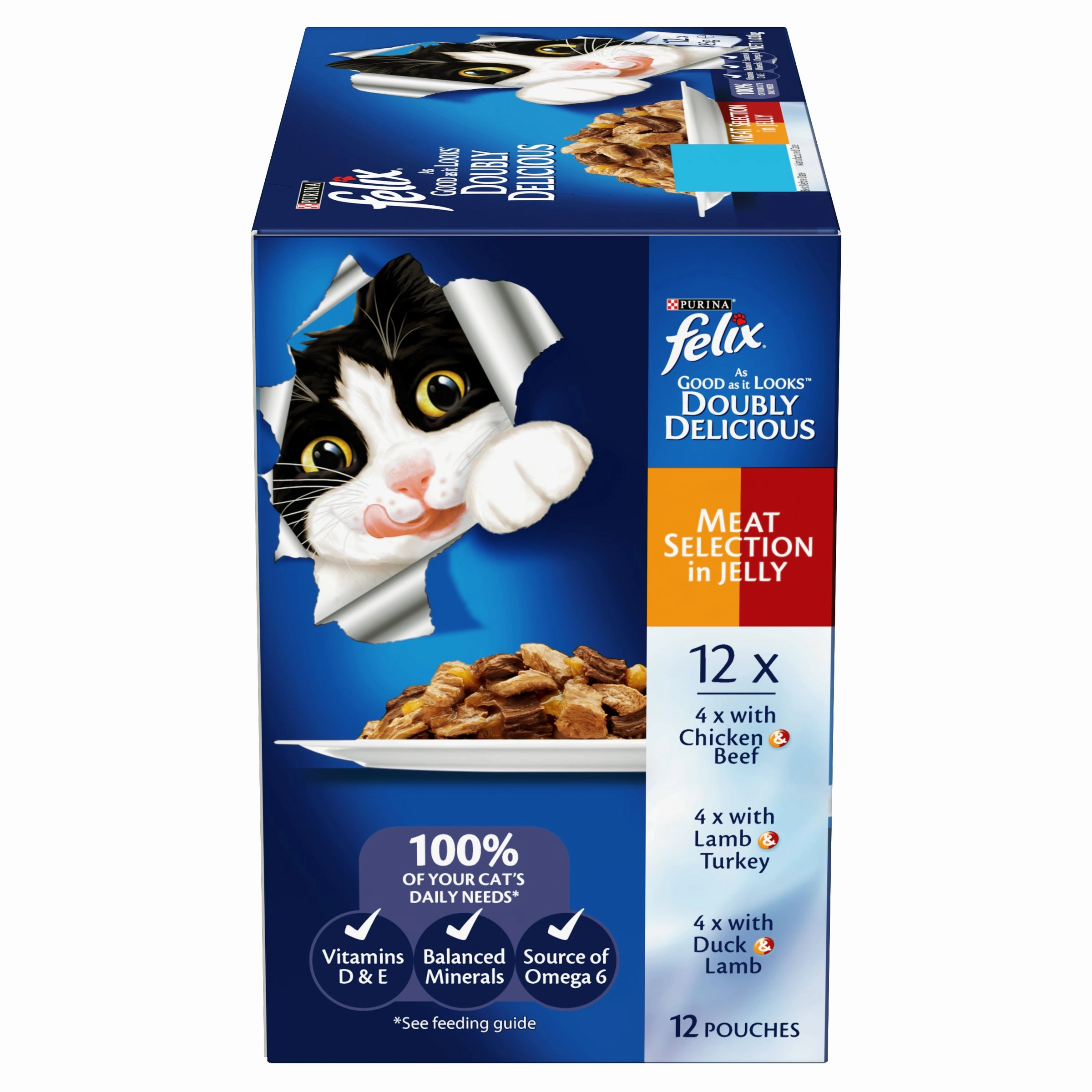 FELIX - Adult Doubly Delicious Meat Selection in Jelly Wet Cat Food (85g x 12pk)