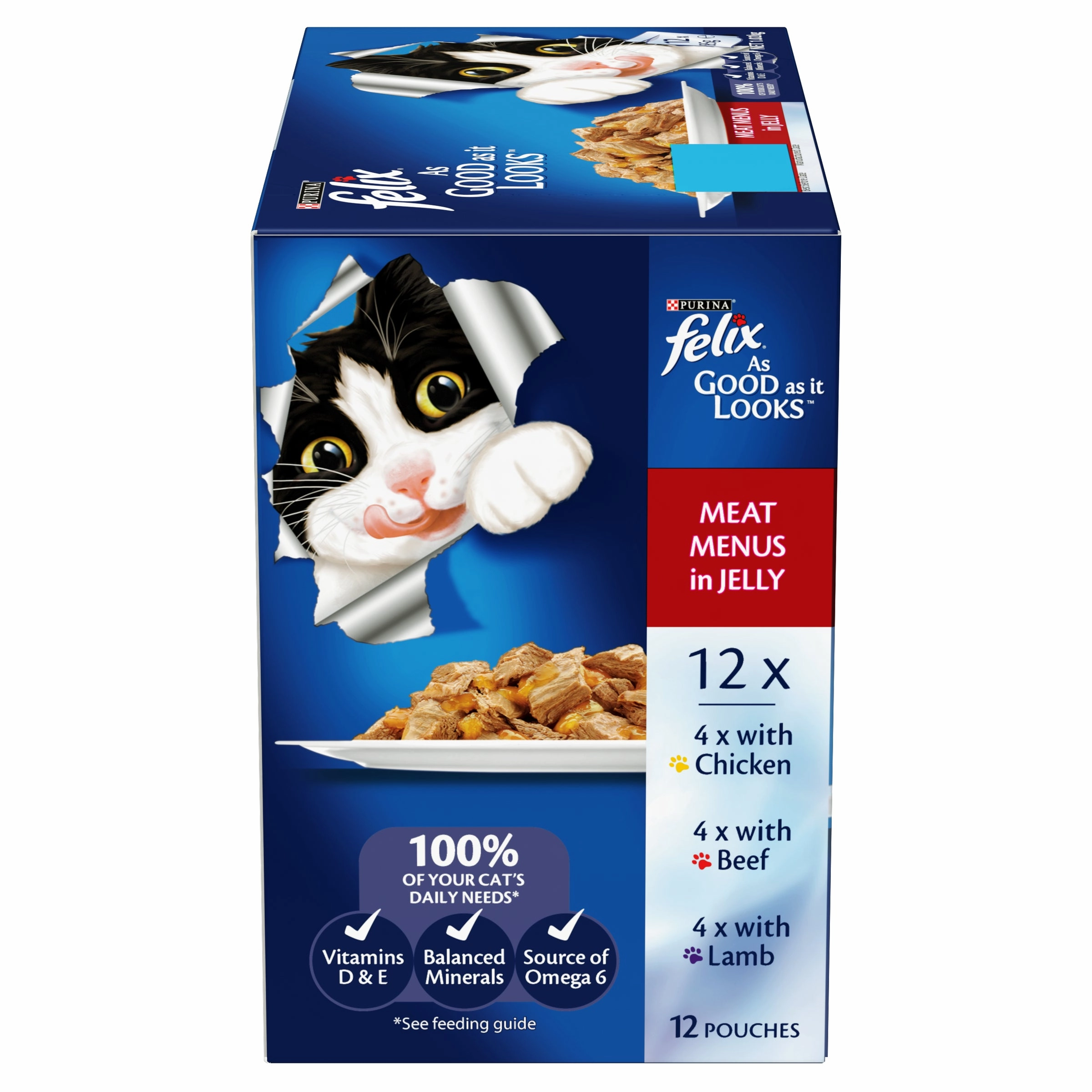 FELIX - Adult Meat Menus in Jelly Wet Cat Food (85g x 12pk)