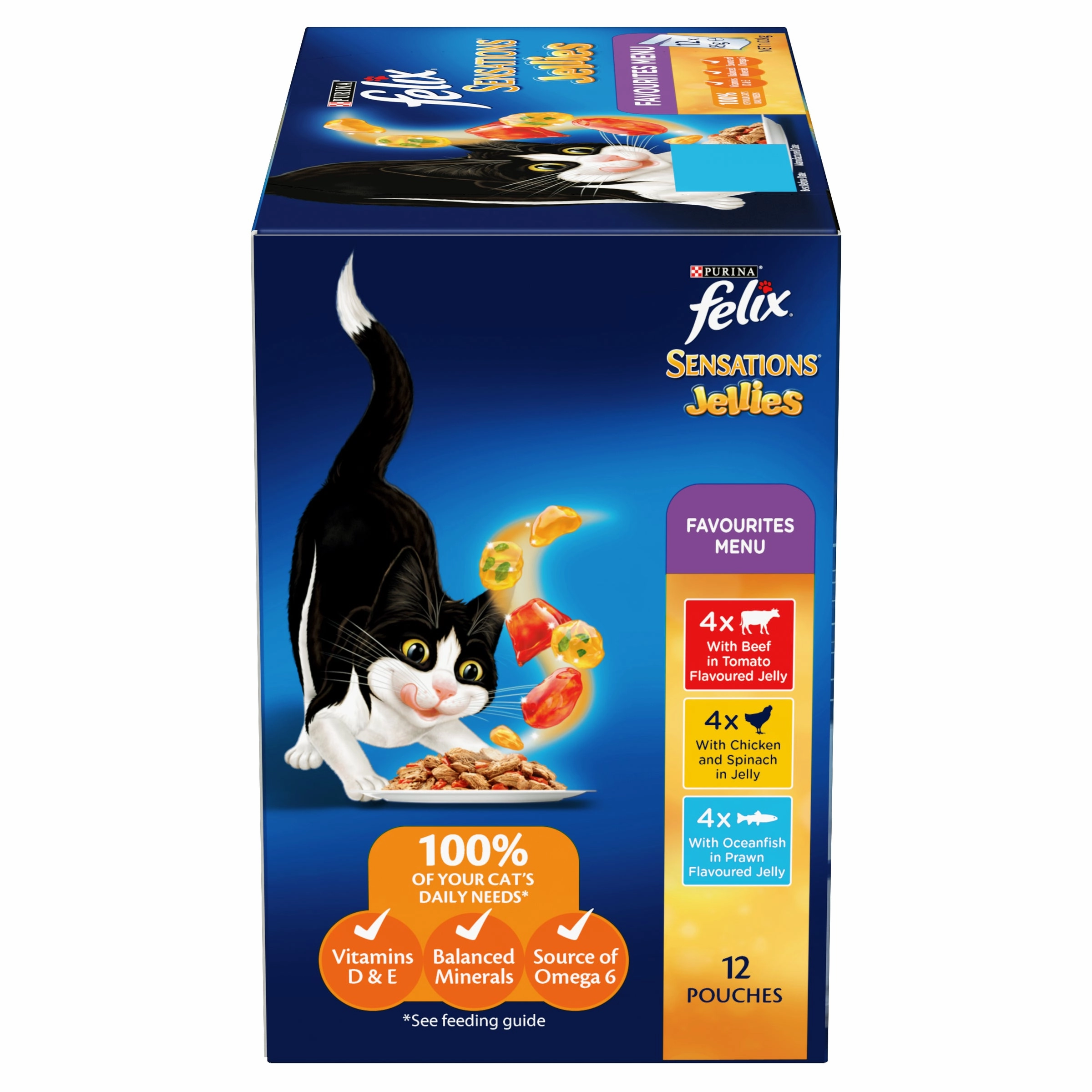FELIX - Adult Sensations Jellies Favourites Menu Wet Cat Food (85g x 12pk)