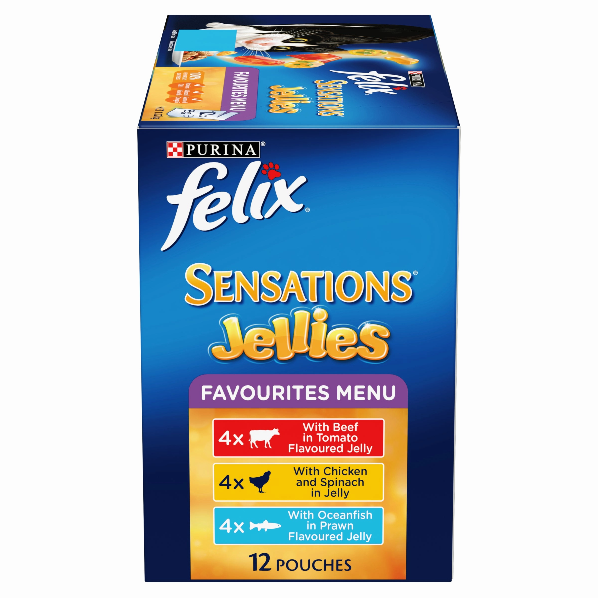 FELIX - Adult Sensations Jellies Favourites Menu Wet Cat Food (85g x 12pk)