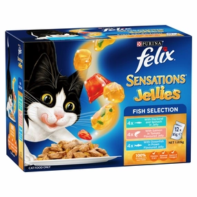 FELIX - Adult Sensations Jellies Fish Selection Wet Cat Food (85g x 12pk)