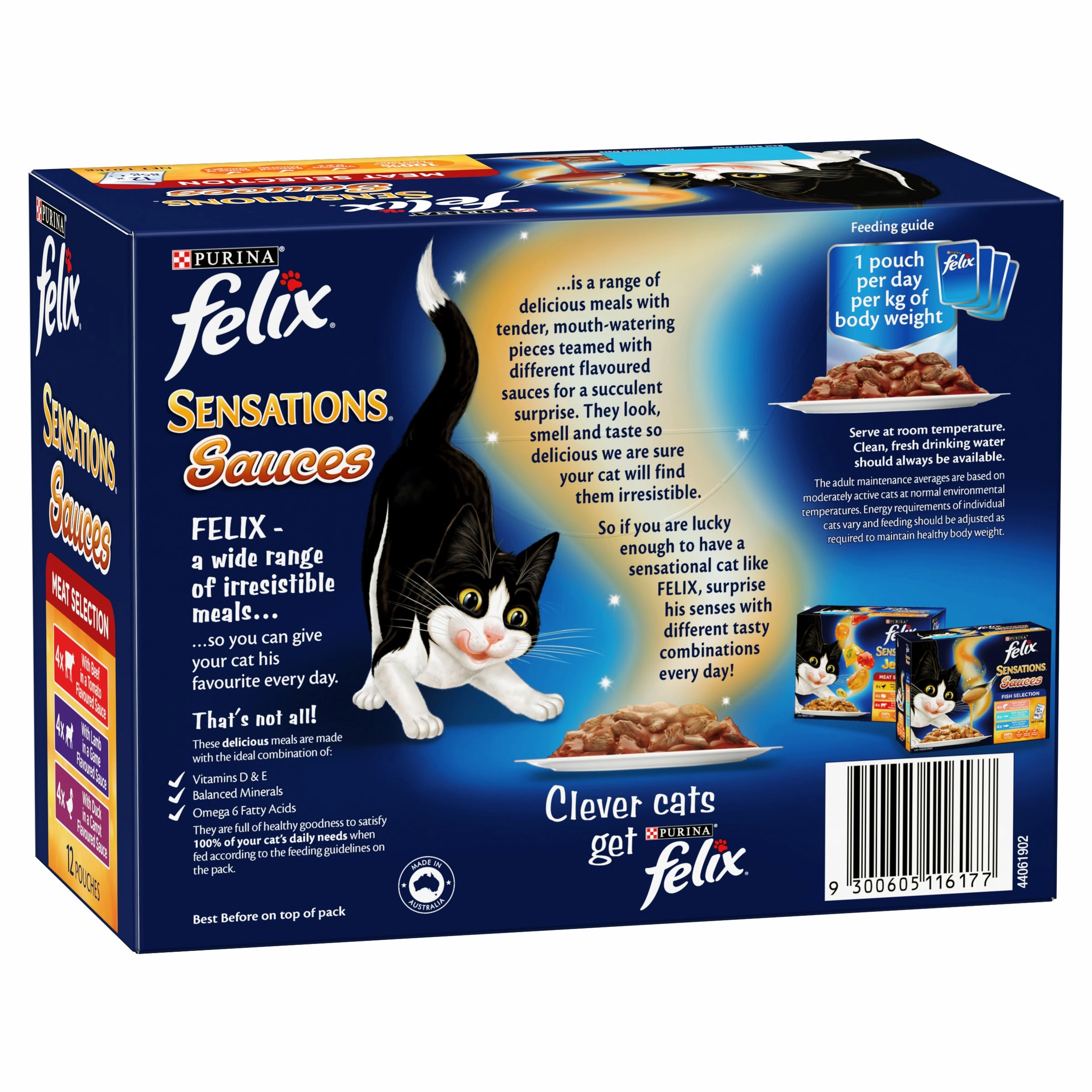 FELIX - Adult Sensations Sauces Meat Selection Wet Cat Food (85g x 12pk)