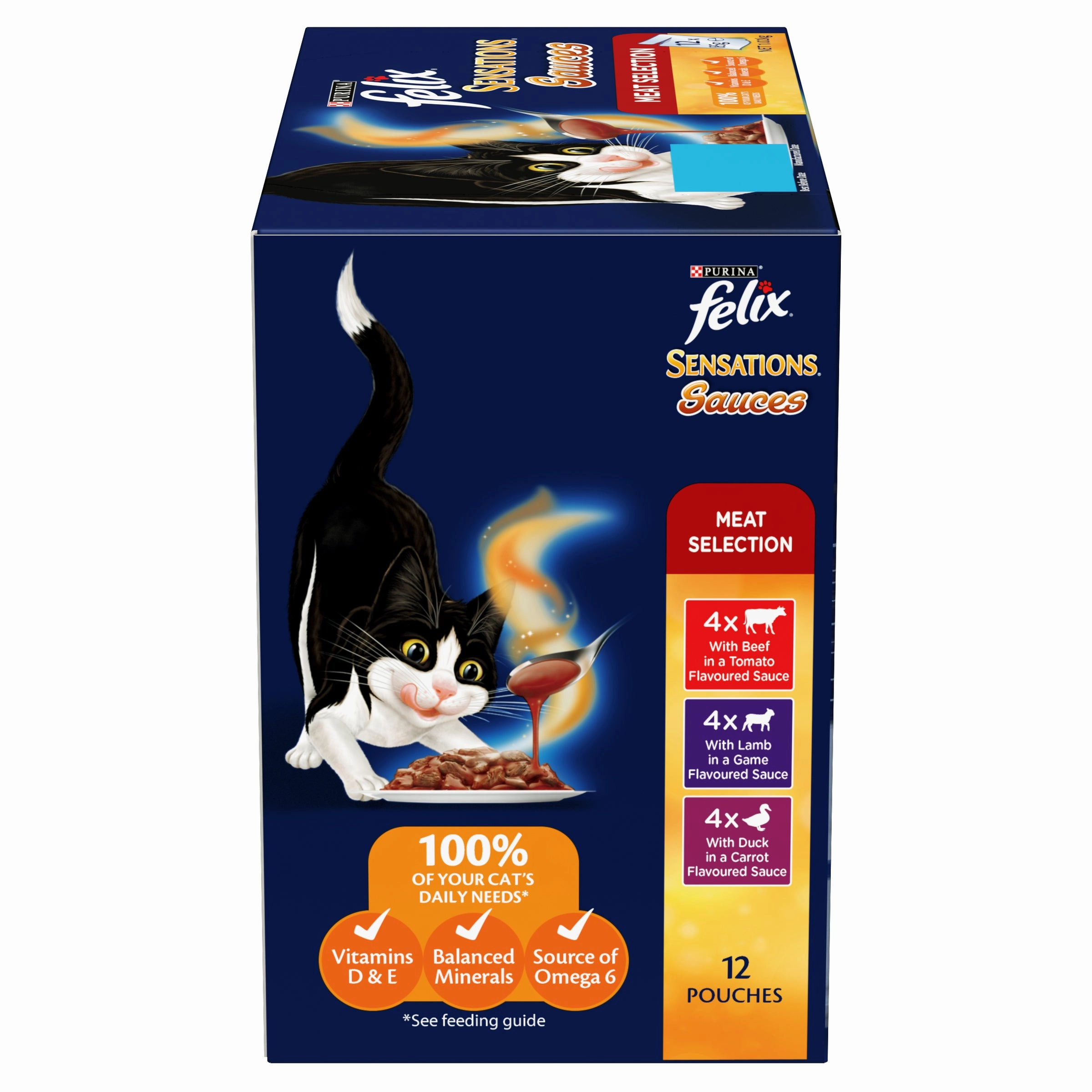 FELIX - Adult Sensations Sauces Meat Selection Wet Cat Food (85g x 12pk)