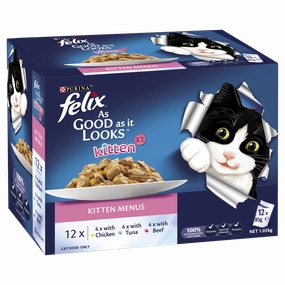 FELIX - Multi-Pack Kitten Menus in Jelly Wet Cat Food (85g x 12pk)
