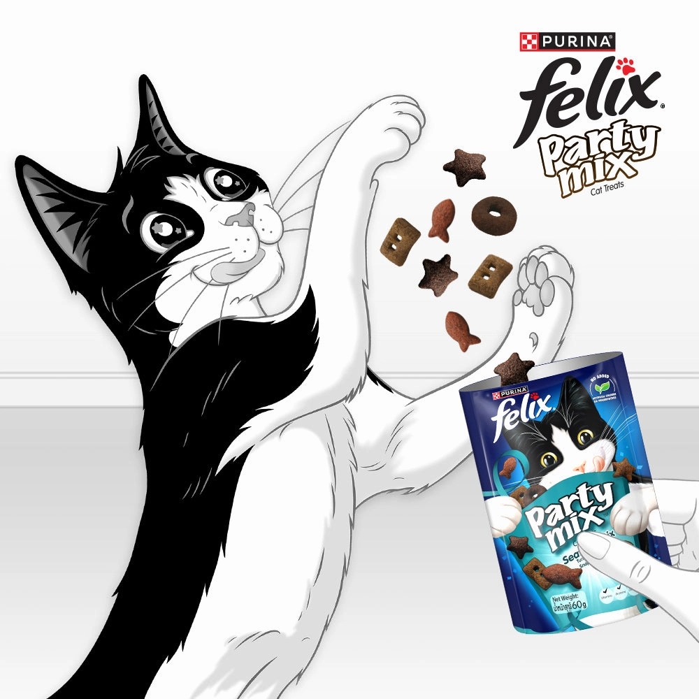 FELIX - Party Mix Seafood Cat Treats (60g)