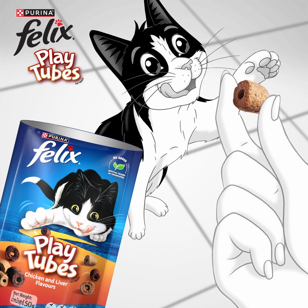 FELIX - Play Tubes Chicken & Liver Cat Treats (50g)
