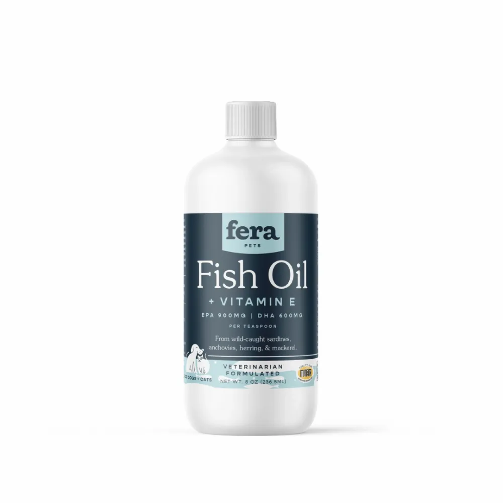 Fera Pet Organics Dogs & Cats Fish Oil   Vitamin E 8oz